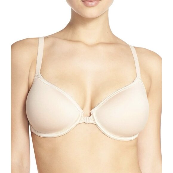 Wacoal Basic Beauty Front Close Plunge Bra Sand Size 40DDD Beige Style 853292 - Picture 1 of 10